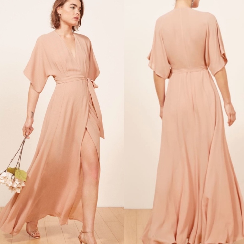 Reformation | L Winslow blush pink wrap dress